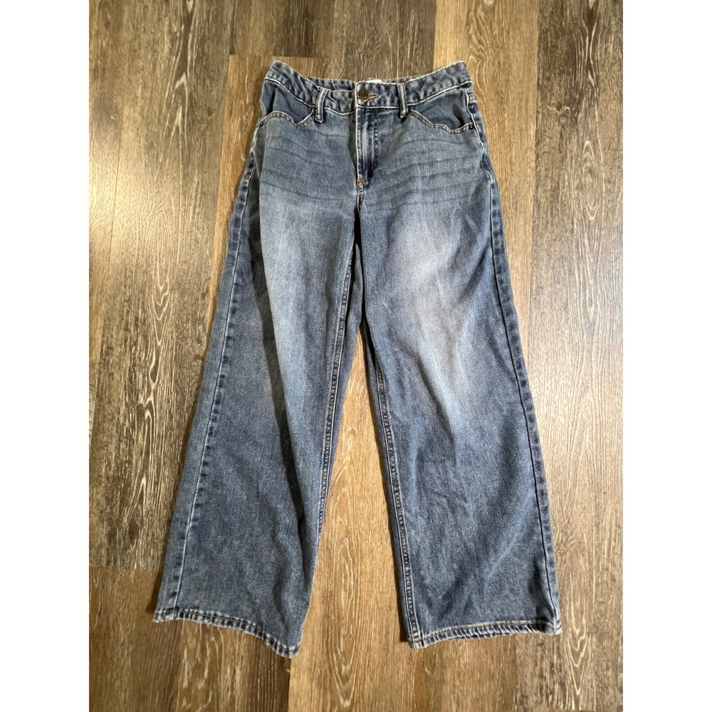 Vanilla Star Wide Leg Jeans Womens 5 Blue Medium Wash High Rise Skater 4695